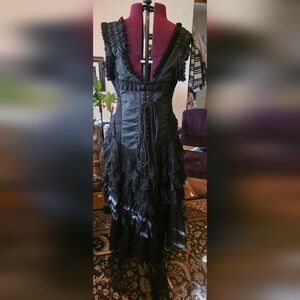 Chic Black Asymmetrical Corsetted Dress